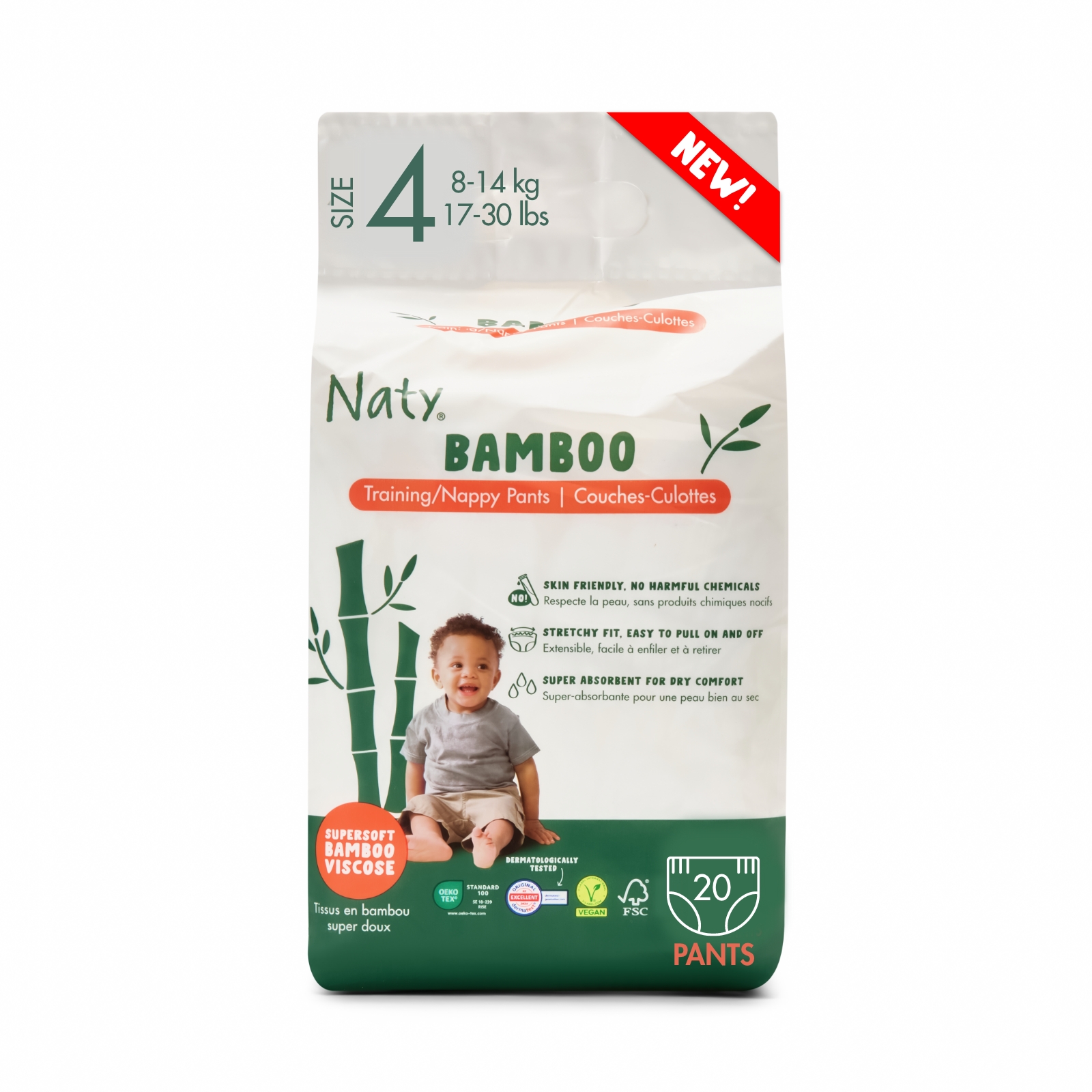 20 x Bamboo Viscose Training Pants (Size 4), , large, Eco by Naty